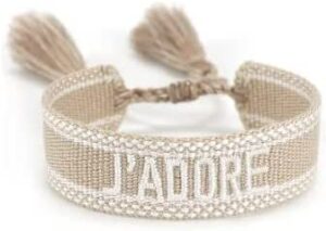 Bracelet tissé d'amitié, bracelet brodé, Coton