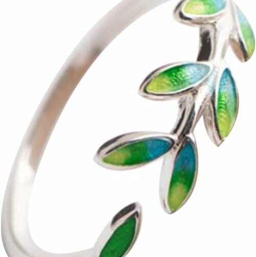 Boburyl Feuilles en Argent Sterling Bague Femme Ouverture réglable Bague Femm