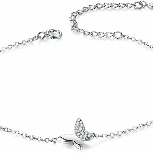 LDUDU Bracelet Femme Bijoux Argent Sterling 925 Papillon en Zircon Cubique Ca