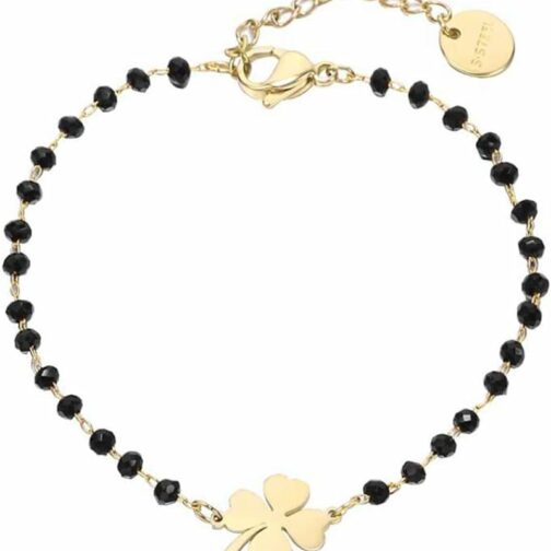 IUDWCG 1 Pcs Bracelet à breloques trèfle porte-bonheur en acier inoxydable av