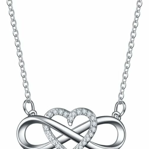 Collier Infini en Argent 925, Collier Infinity pour Femme Collier, Collier po