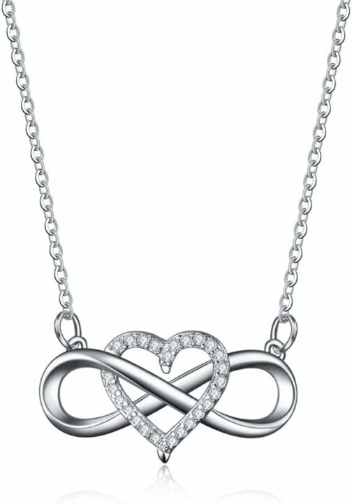 Collier Infini en Argent 925, Collier Infinity pour Femme Collier, Collier po