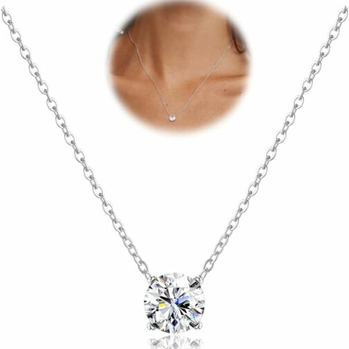 Diamday Collier Femme Choker Dainty en Or/Argent avec Zircone Cubique pour Fe