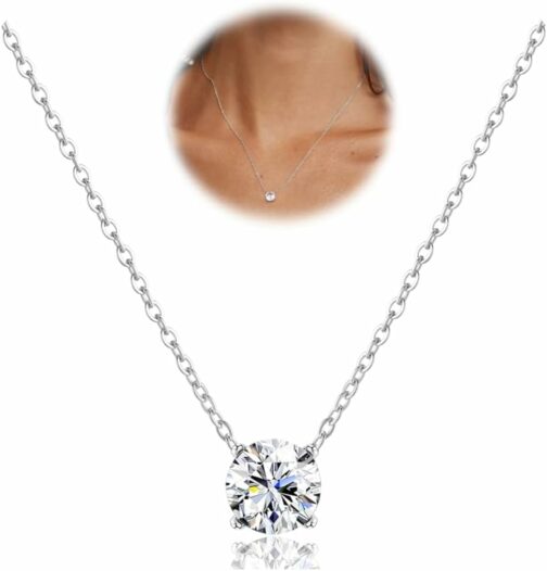 Diamday Collier Femme Choker Dainty en Or/Argent avec Zircone Cubique pour Fe
