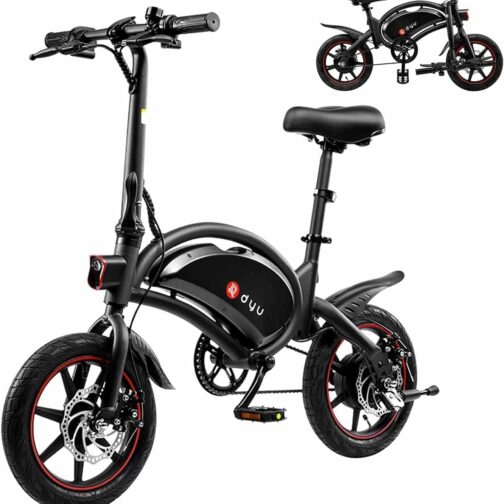 DYU Vélo Électrique Pliable,14 Pouces Vélo Électrique Portable,Smart E-Bike a