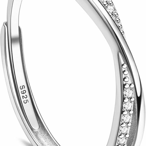 Élégante Bague Femme en Argent Sterling 925 avec Zircone Cubique