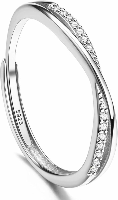 Élégante Bague Femme en Argent Sterling 925 avec Zircone Cubique