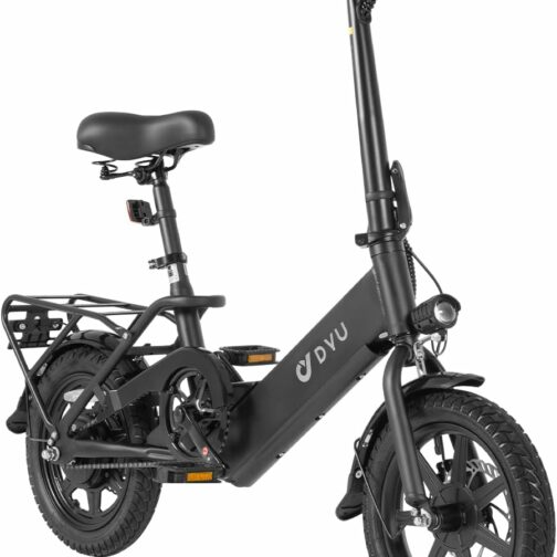 DYU Vélo Électrique, 14" Vélo Électrique Pliable, Mini Ebike avec Pedal Assis