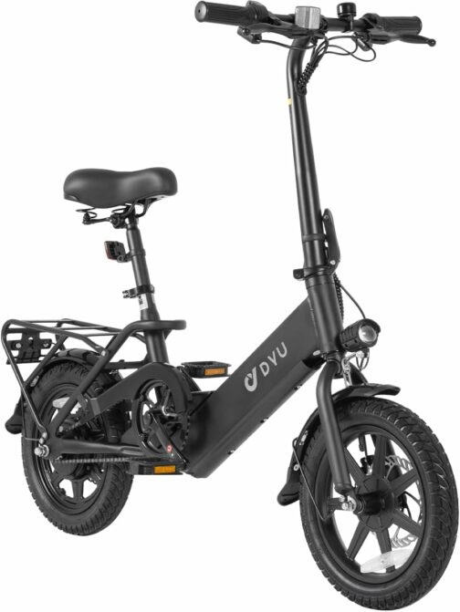 DYU Vélo Électrique, 14" Vélo Électrique Pliable, Mini Ebike avec Pedal Assis