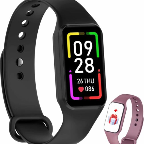 IOWODO Montre Connectée Femme Homme, Smartwatch, Montre de Sport, Étanche,Oxy