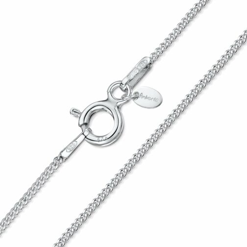 Amberta® Bijoux - Collier - Chaîne Argent 925/1000 - Maille Gourmette - Large