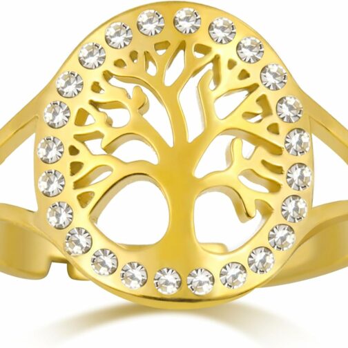 Dreamtimes Arbre de Vie Bagues pour les femmes Anneau d'ouverture réglable Ac