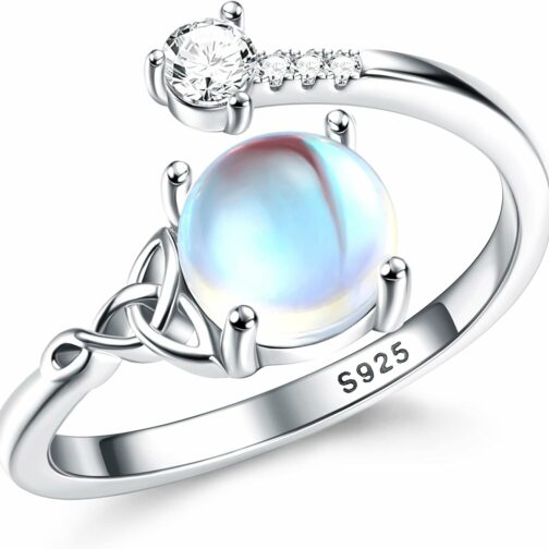 Milacolato Bague Pierre De Lune Pour Femme Fille Bague