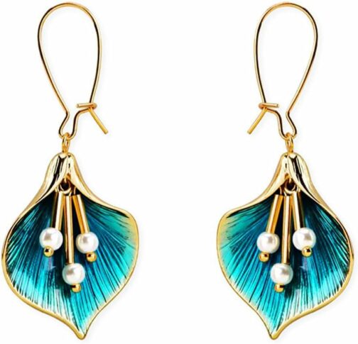 ARHZ 1 Paire Boucles d'oreilles Pendantes pour Femmes Goutte à Goutte d'huile