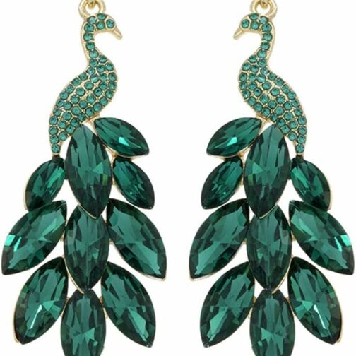 Boucles d'oreilles pendantes vintage en forme de paon pour femmes et filles P