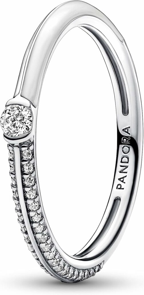 Pandora ME Bague pavé et blanche en argent sterling