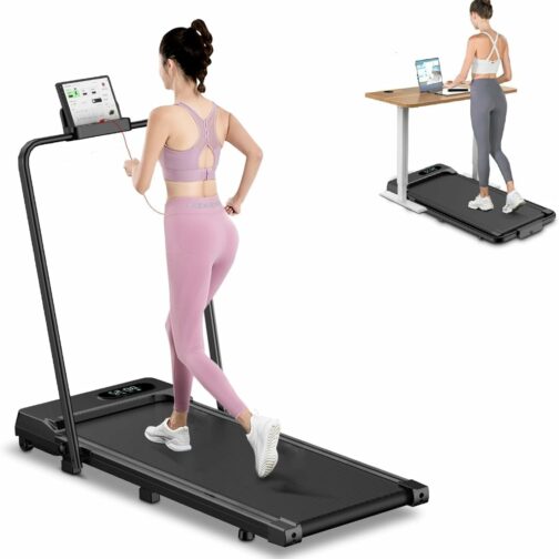 Tapis de Course Électrique Pliant 2 en 1,Walking Pad 1-8 km/h, 2.5HP -Tapis R