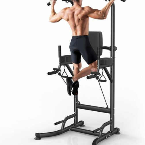 Dskeuzeew Power Tower Dip Station, Fitness Strength avec barre de tractions,