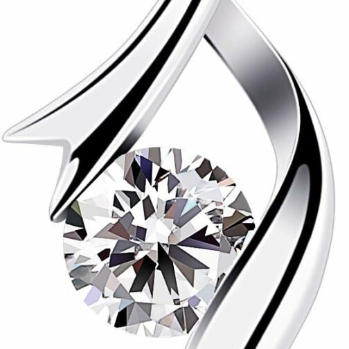 B.Catcher Femmes Collier en argent 925, Zircone cubique, Pendentif Diamanté,