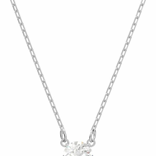 Swarovski Collier Pendentif Constella en cristal blanc de taille ronde, plaqu