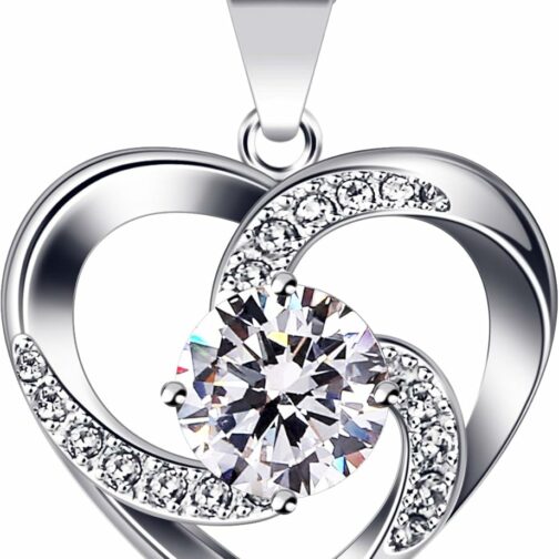 B.Catcher Femme Collier en Argent 925 Pendentif Coeur Gardien de l'amour Sain