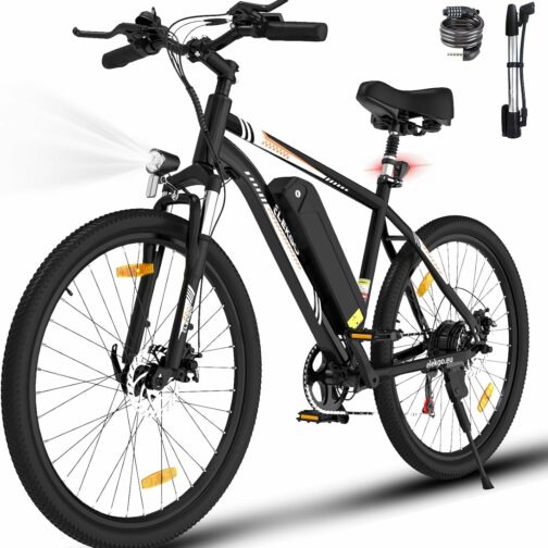 ELEKGO Vélo électrique, 26 Pouces E Bike Hommes Femmes, 36V Batterie Amovible