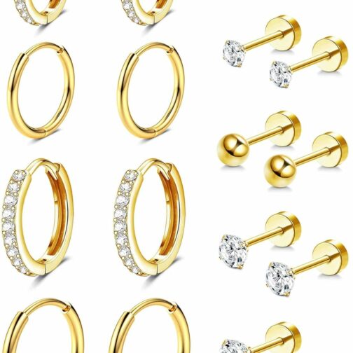 Diamday 9 Paires Boucles d'Oreilles Ensembles pour Femme Lot Boucles d'Oreill