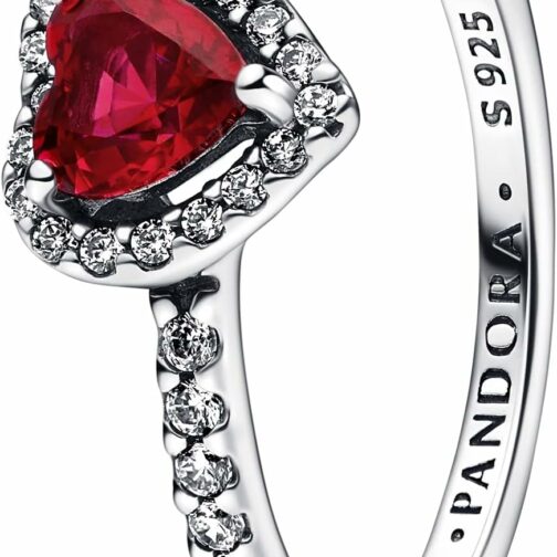 Pandora Bague pour femme - Cœur surélevé - Rouge - 198421C02