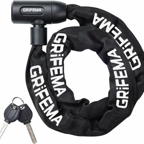 GRIFEMA GA1201-12, Chaîne Antivol Vélo 120 CM, Chaîne Cadenas Vélo pour Vélos