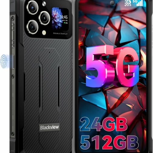 Blackview BL8000 Téléphone Portable Incassable 5G, Dual écran Android 13 Télé