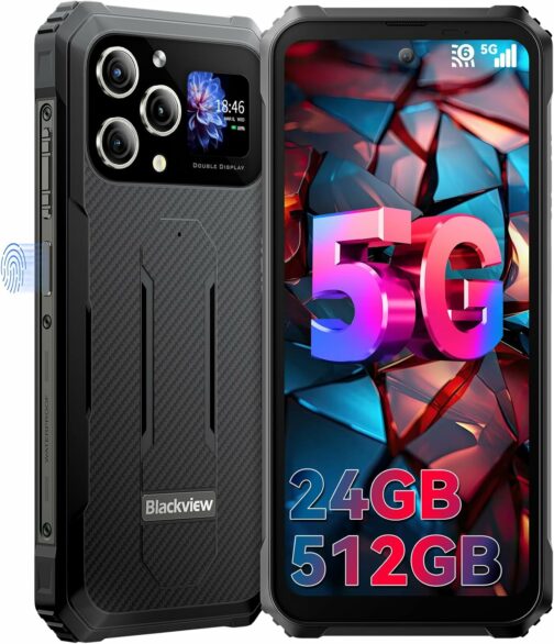 Blackview BL8000 Téléphone Portable Incassable 5G, Dual écran Android 13 Télé