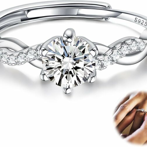 JeweBella Bague en Argent 925 Réglable Femme Bague