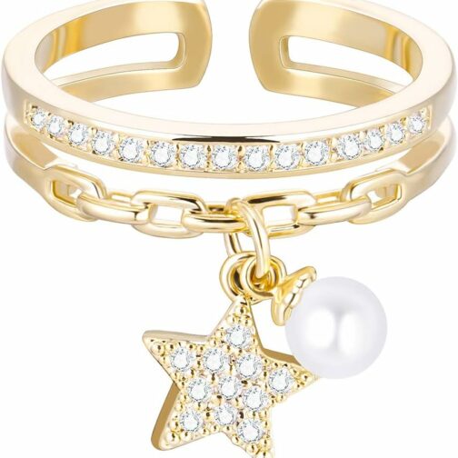 JinHan Bague en Forme de Poire, Bague Tendance pour Femme