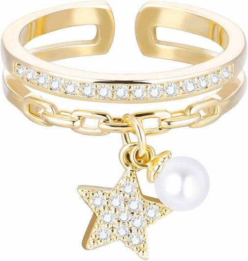 JinHan Bague en Forme de Poire, Bague Tendance pour Femme