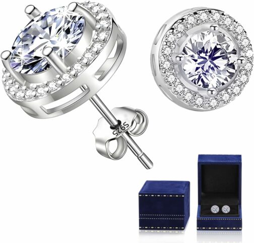 Boucles d'oreilles en moissanite pour femmes, 0,5-1 carat, diamants cultivés