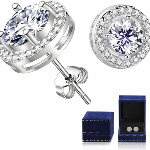Boucles d'oreilles en moissanite pour femmes, 0,5-1 carat, diamants cultivés