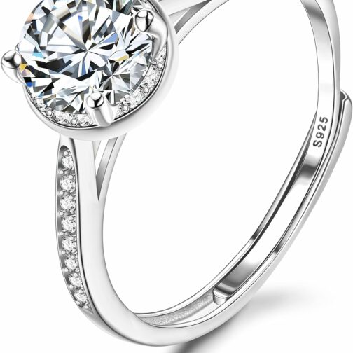 JeweBella Bague Femme en Argent Sterling Zircone Cubique