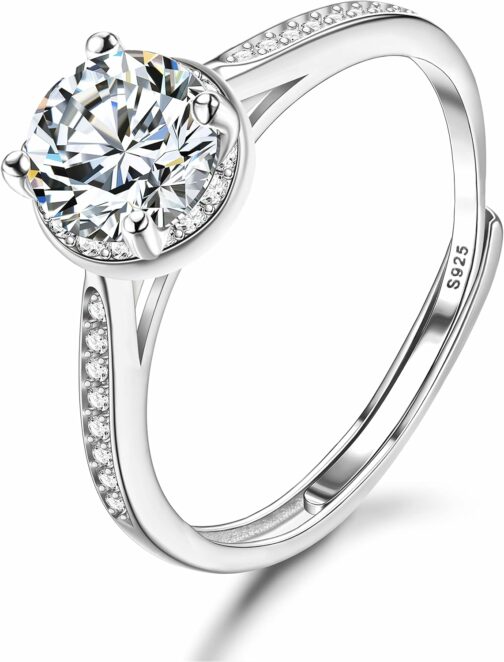 JeweBella Bague Femme en Argent Sterling Zircone Cubique