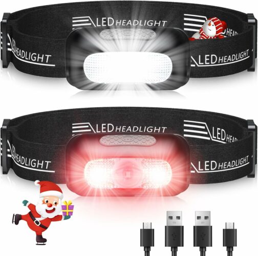EOIWUY Lampe Frontale, [Lot de 2] Lampe LED Frontale Ultra Puissante Recharge