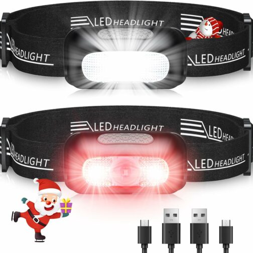 EOIWUY Lampe Frontale, [Lot de 2] Lampe LED Frontale Ultra Puissante Recharge