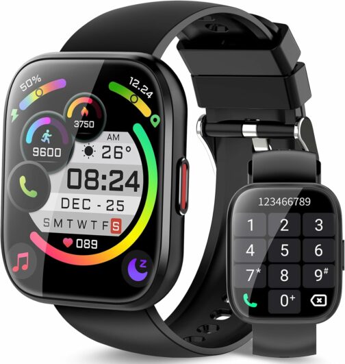 Montre Connectée Homme Femme avec Appel Bluetooth, 1.85" HD Smartwatch, 100+
