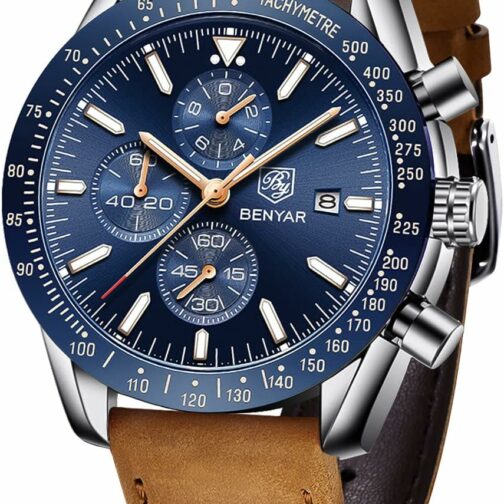 BENYAR Montre Homme Etanche Analogique Quartz Chronographe Lumineuses Date Gr