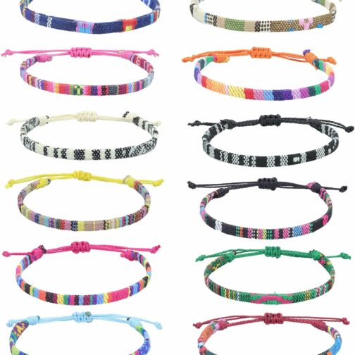 TONAUP Bracelets D'amitié 12 Pièces Multicolore Bracelets d'amitié Tressés Fa