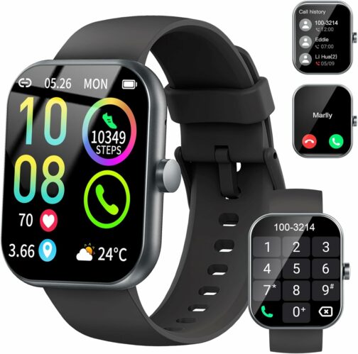 Montre Connectée Homme Femme, 1.96"HD Smartwatch avec Appel Bluetooth, Montre