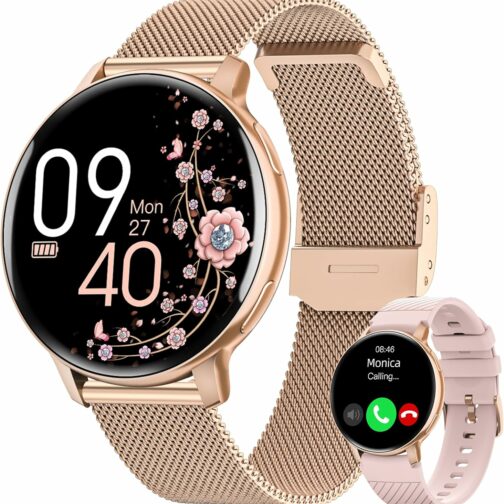 HASAKEI Montre Connectée Femme avec Appel Bluetooth 5.3, Smartwatch IP68 avec