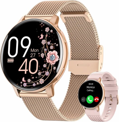 HASAKEI Montre Connectée Femme avec Appel Bluetooth 5.3, Smartwatch IP68 avec