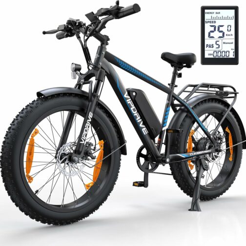 Vipdrive Velo Electrique, Vélo Électrique Adulte avec Batterie Lithium Amovib