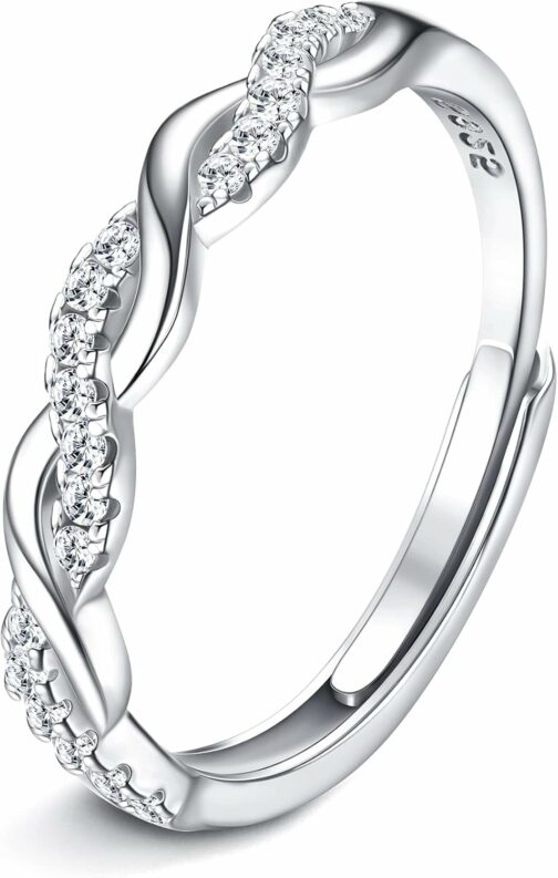 JeweBella Bague Femme en Argent 925 Bague Argent Femme