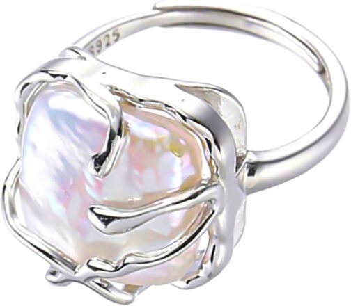 Kinretixia® Bague irrégulière en argent sterling 925