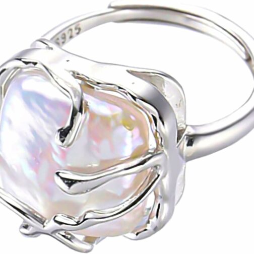 Kinretixia® Bague irrégulière en argent sterling 925